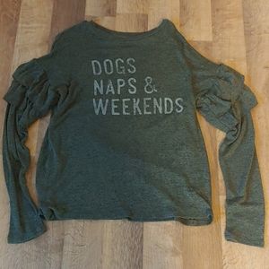 Dogs, Naps & Weekends puffy sleeve tee